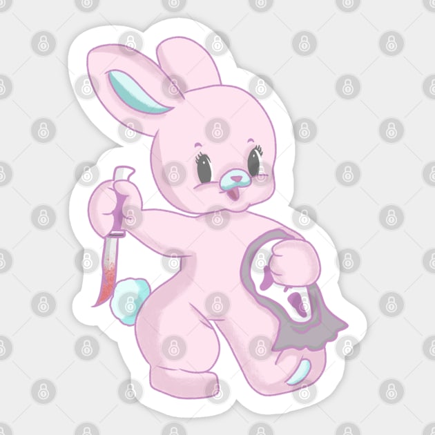 spooky bunny Sticker by yourlocalartplug